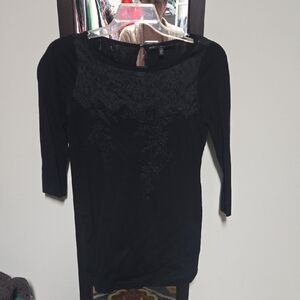 White House Black Market Elegant Black Lace Blouse